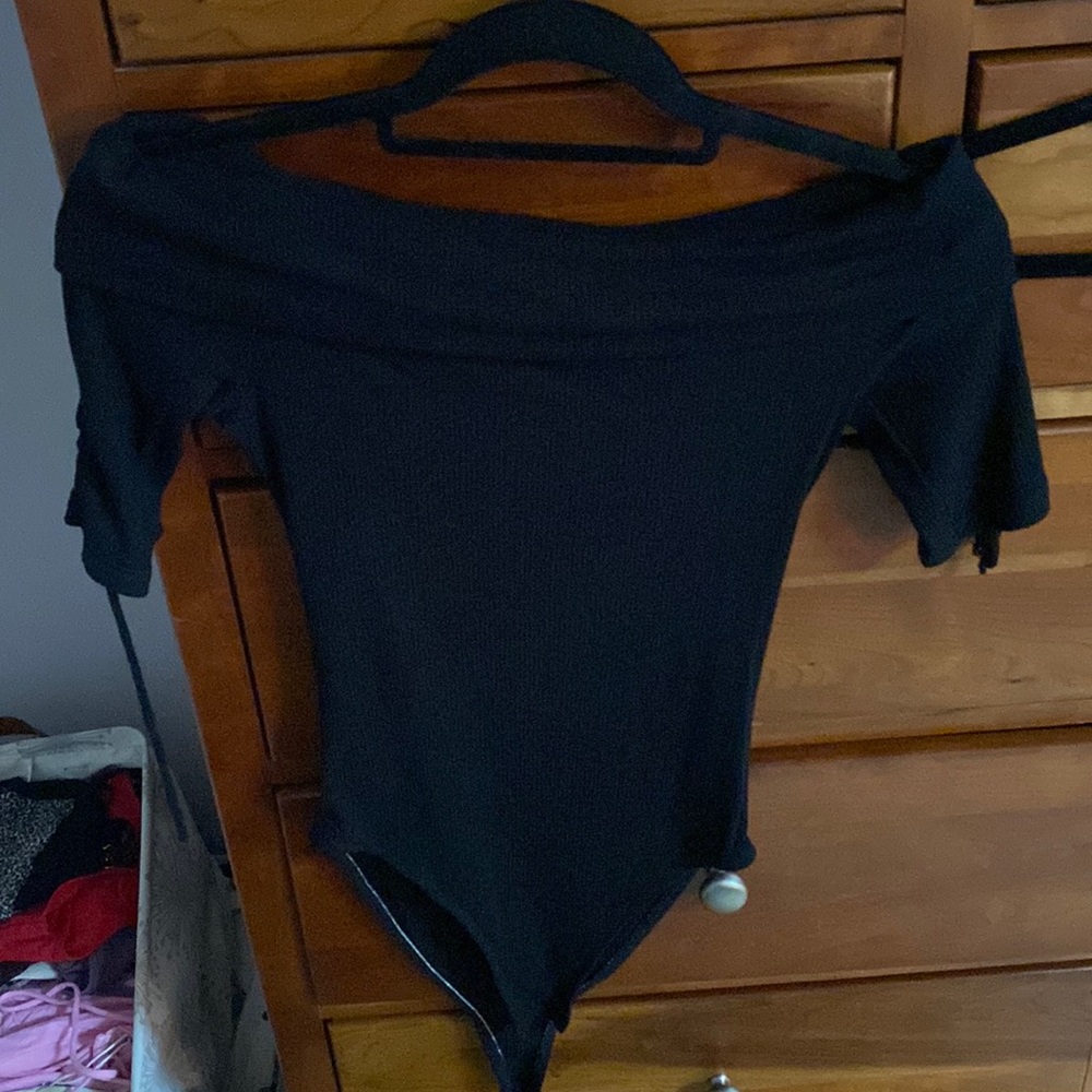 black off the shoulder bodysuit